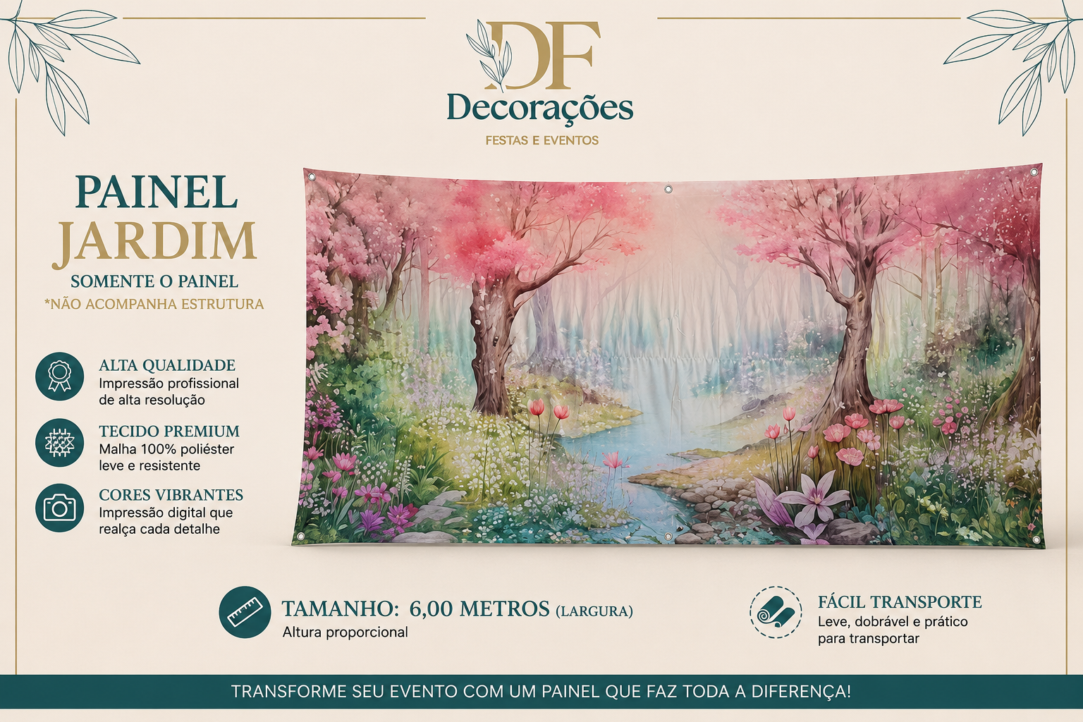 Painel Retangular Jardim Encantado
