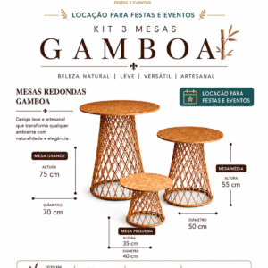 KIT 3 MESAS GAMBOA GEOMETRICA