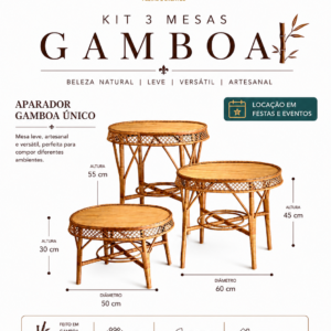 KIT 3 MESAS GAMBOA