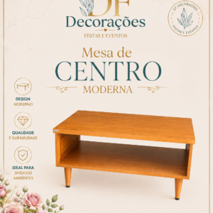MESA DE CENTRO DE MADEIRA