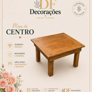 MESA DE CENTRO DE MADEIRA