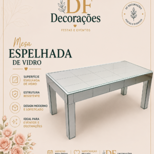 MESA ESPELHADA DE VIDRO