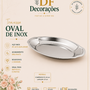 TRAVESSA OVAL DE INOX GRANDE