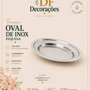 TRAVESSA OVAL DE INOX PEQUENA
