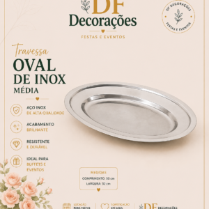 TRAVESSA OVAL DE INOX MEDIA